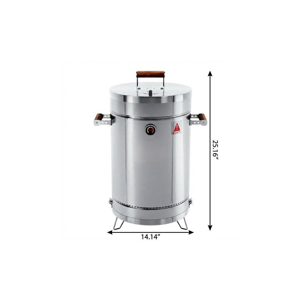 Silver Stainless Steel Portable Smoker Barrel - 25 X 14-inch