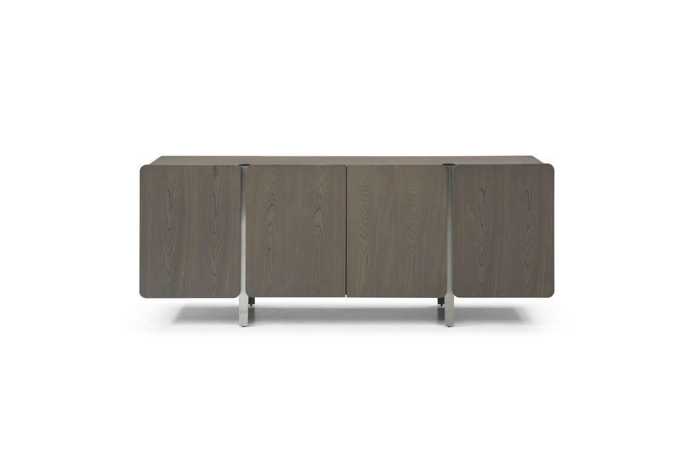 Light Gray Wood Sideboard with Four Doors - 79-inch