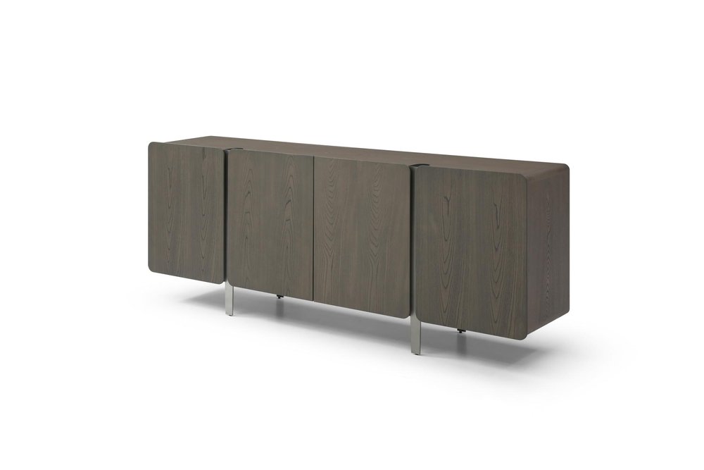 Light Gray Wood Sideboard with Four Doors - 79-inch