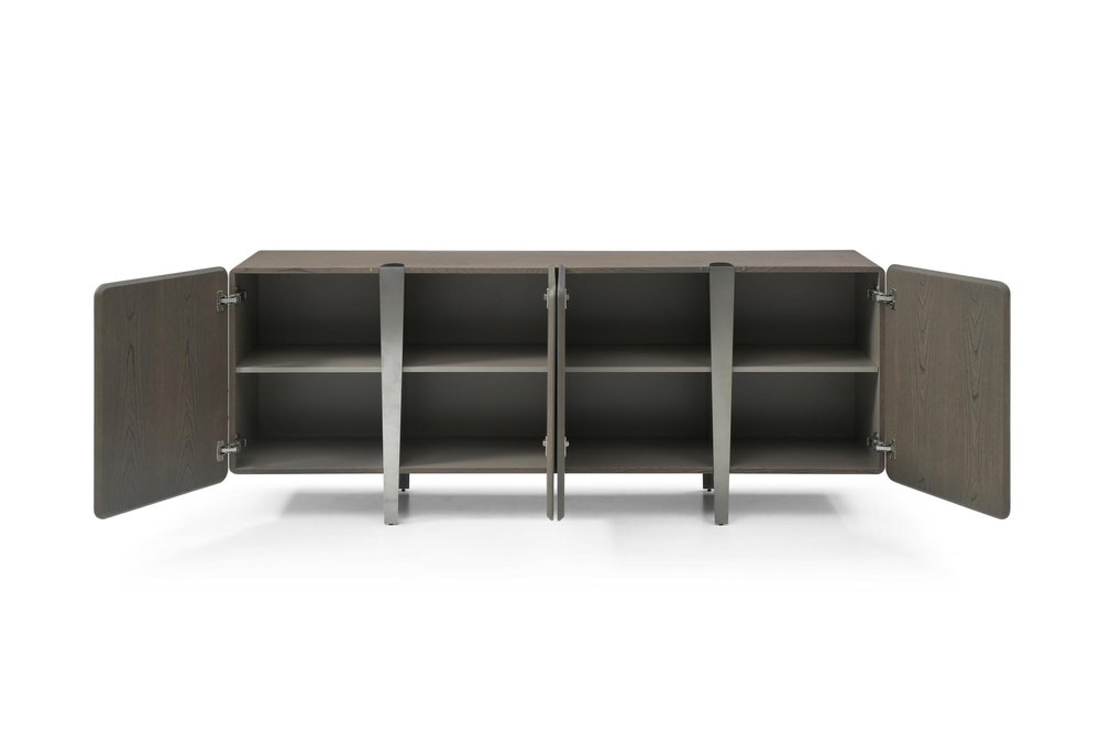 Light Gray Wood Sideboard with Four Doors - 79-inch