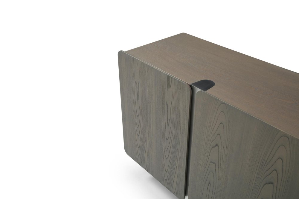 Light Gray Wood Sideboard with Four Doors - 79-inch