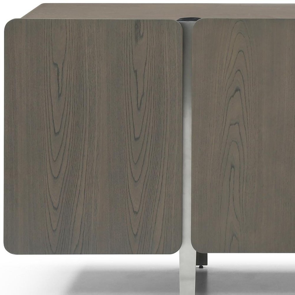 Light Gray Wood Sideboard with Four Doors - 79-inch