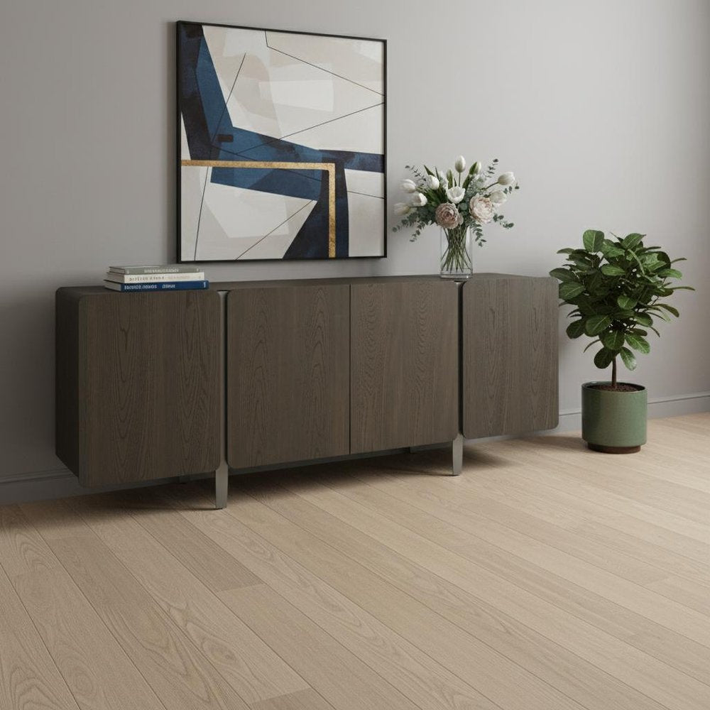 Light Gray Wood Sideboard with Four Doors - 79-inch