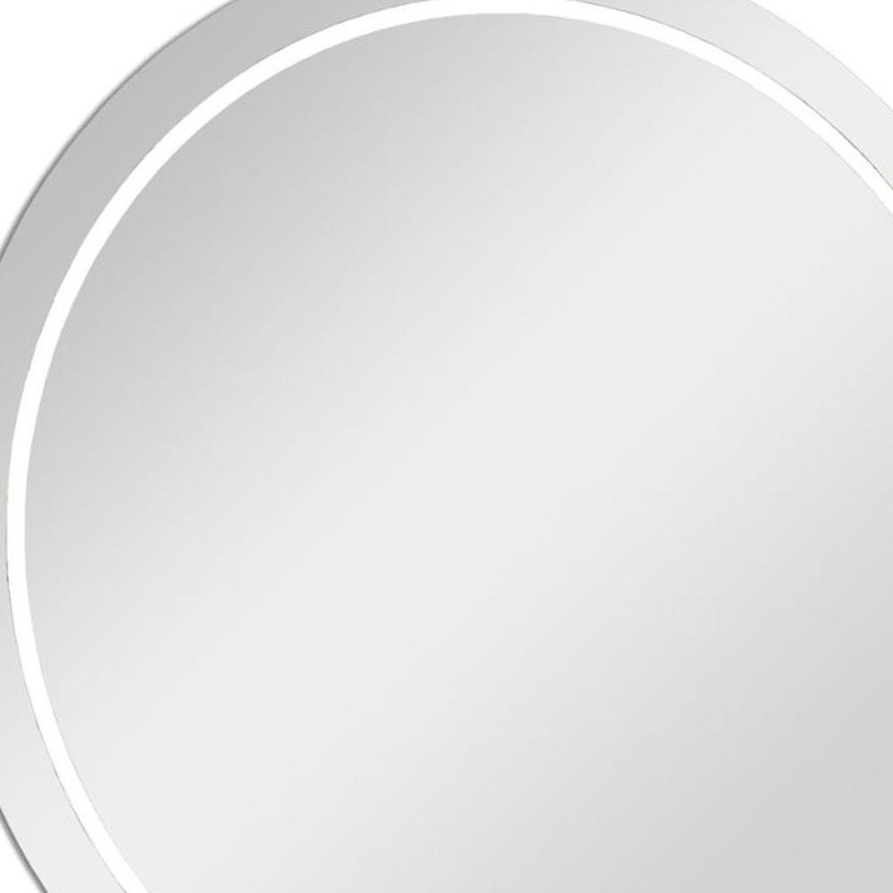 Clear Round Lighted Frameless Bathroom Vanity Mirror - 39-inch