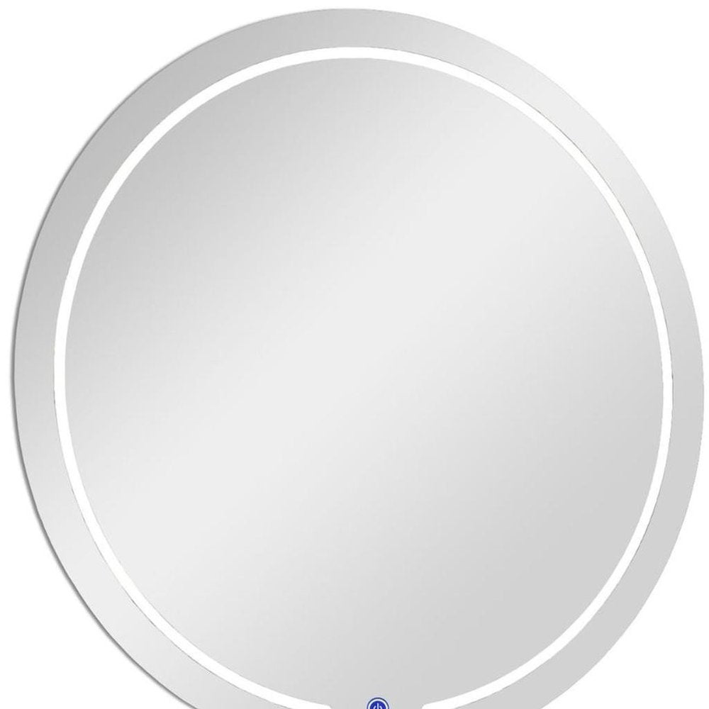 Clear Round Lighted Frameless Bathroom Vanity Mirror - 39-inch