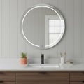 Clear Round Lighted Frameless Bathroom Vanity Mirror - 39-inch