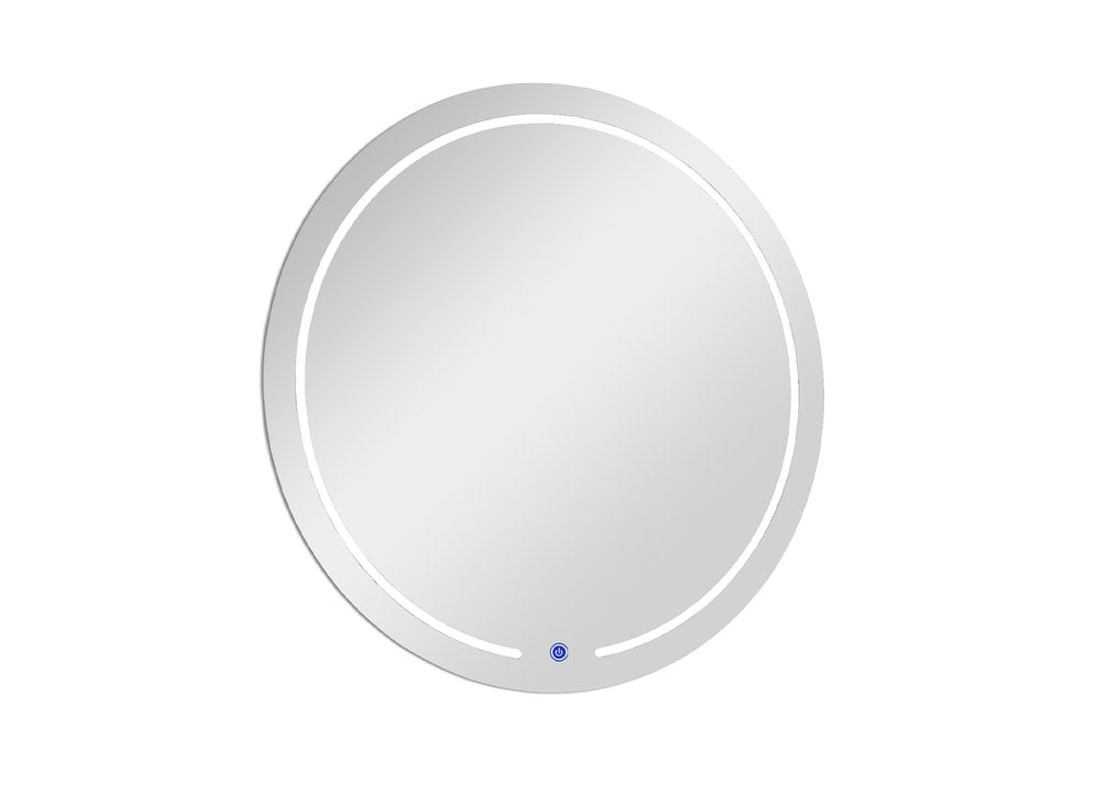 Clear Round Lighted Frameless Bathroom Vanity Mirror - 39-inch