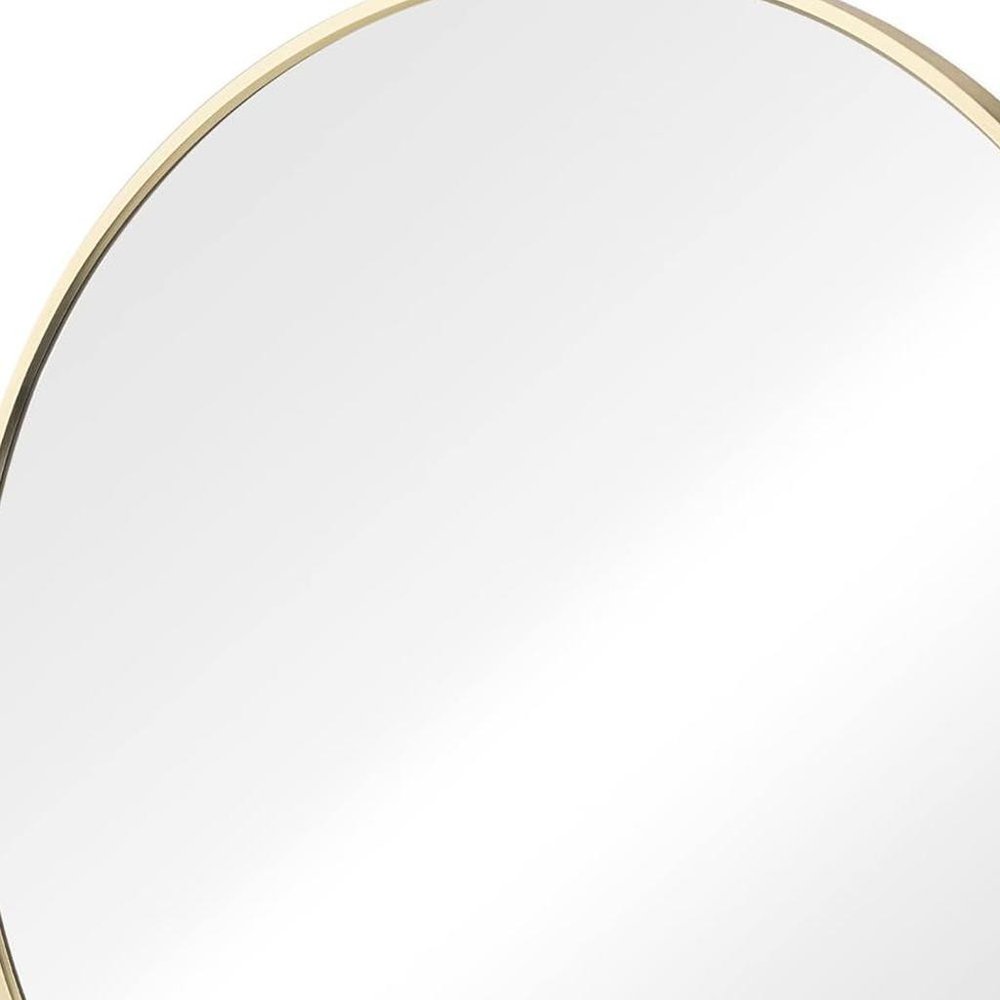 Gold Metal Round Framed Bathroom Vanity Mirror - 20-inch