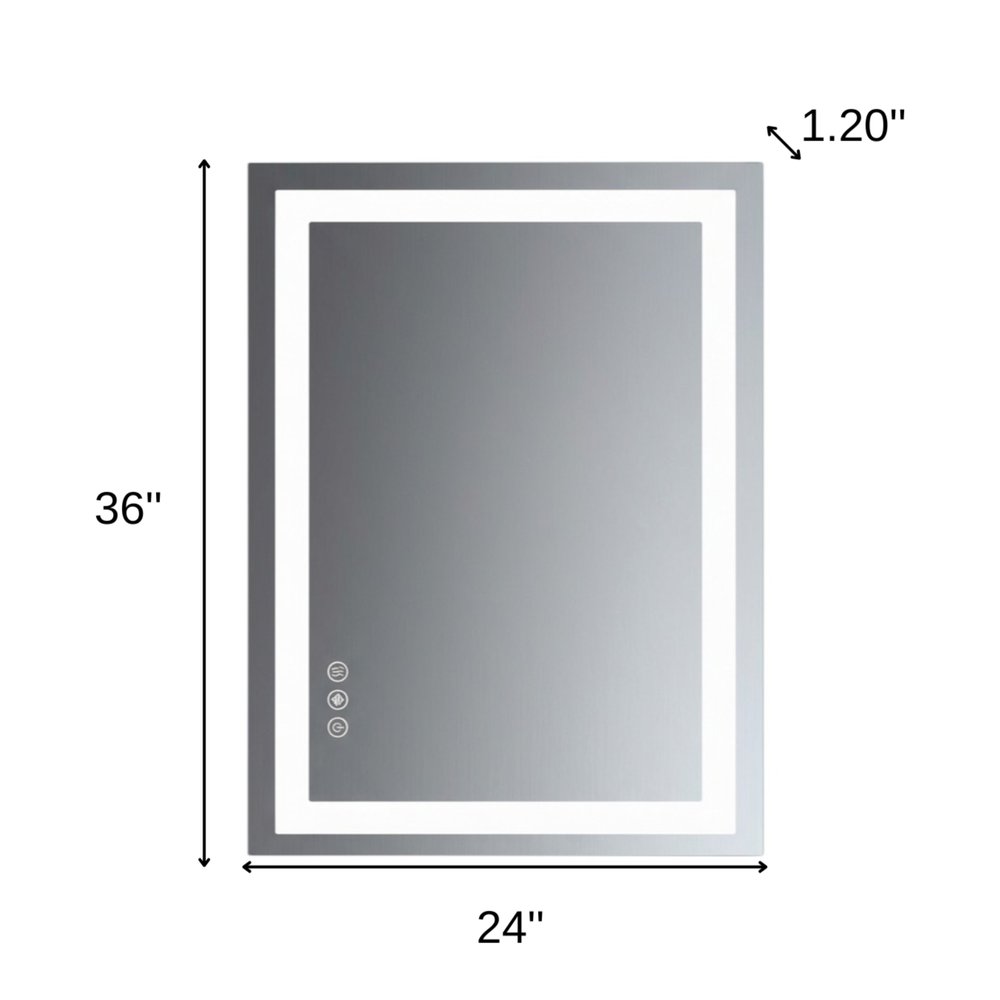 Lighted Frameless Bathroom Vanity Mirror - 36-inch