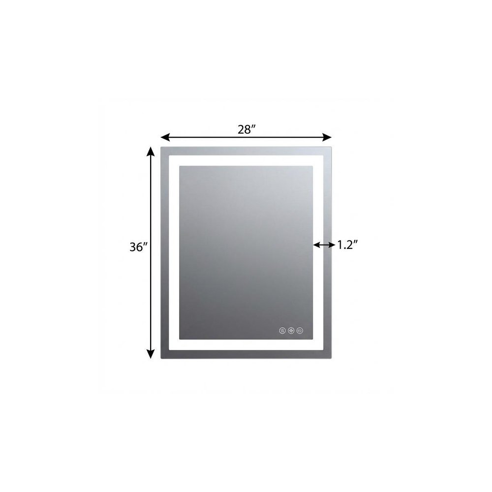 Lighted Frameless Bathroom Vanity Mirror - 36-inch