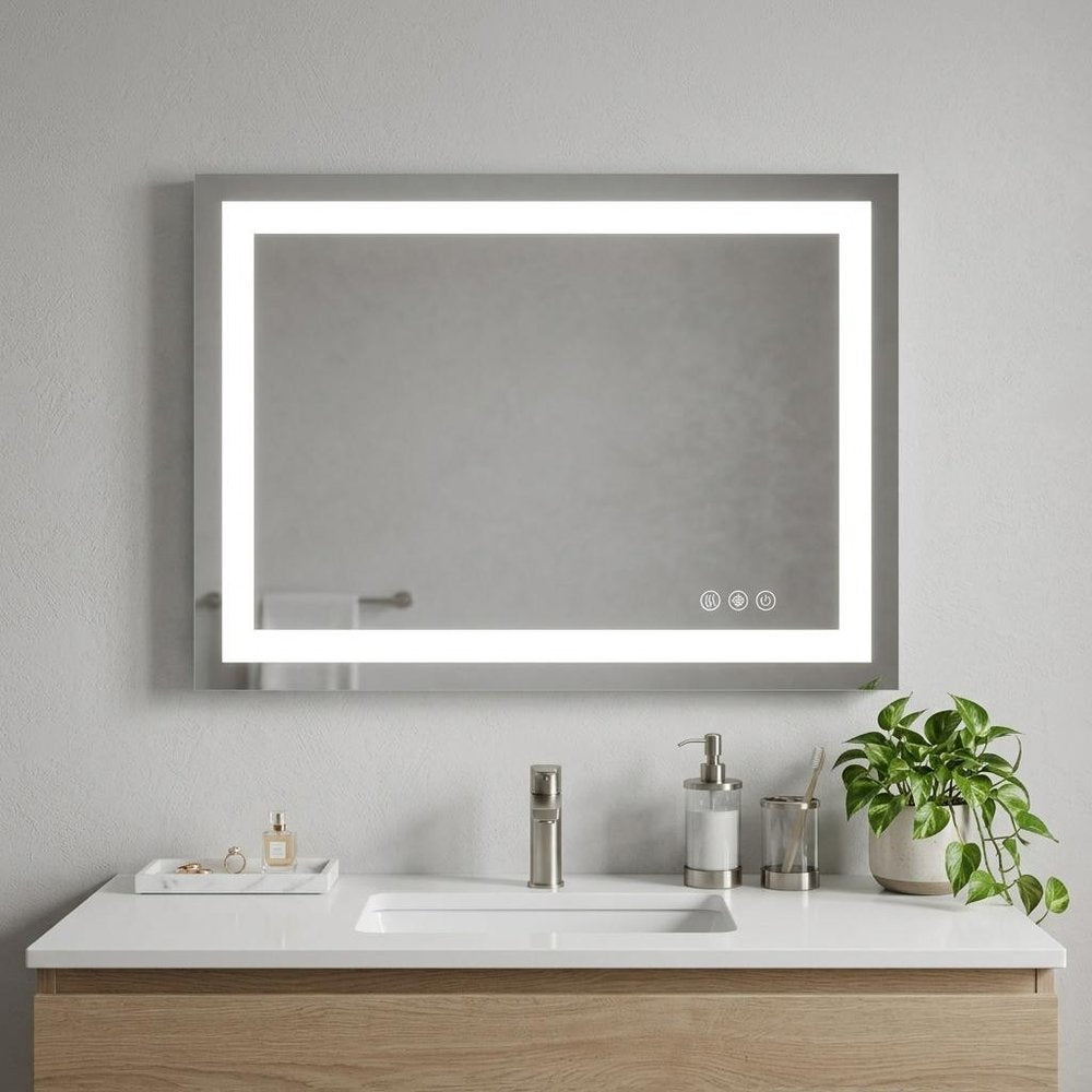 Lighted Frameless Bathroom Vanity Mirror - 36-inch