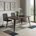 Dark Brown and Black Wood and Iron Dining Table - 63-inch