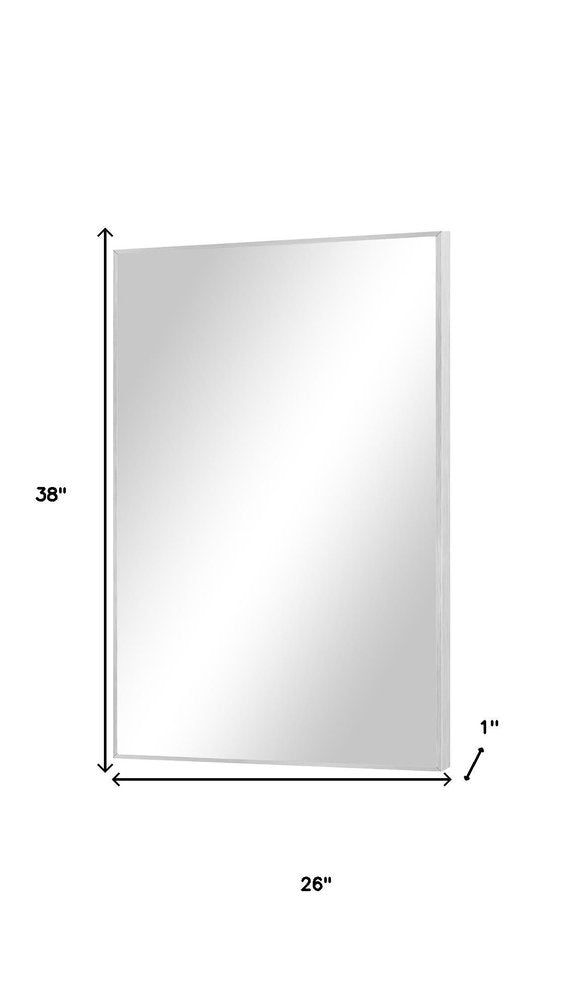 Silver Aluminum Framed Bathroom Vanity Mirror - 38-inch