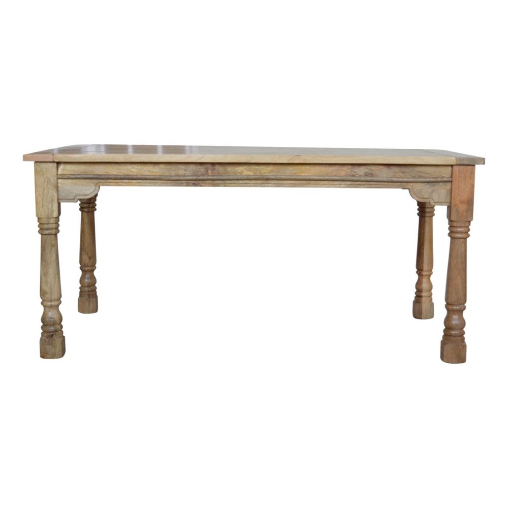 Brown Solid Wood Self-Storing Leaf Extendable Dining Table - 65-inch