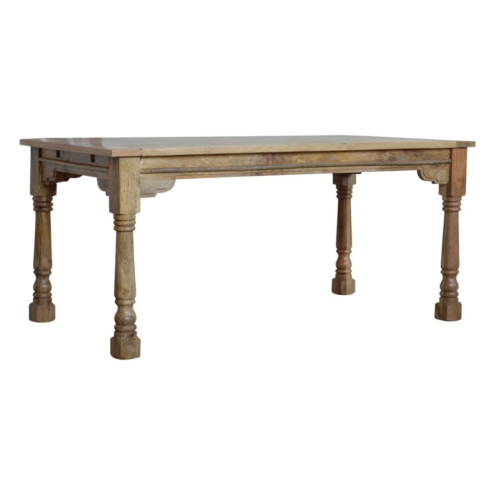 Brown Solid Wood Self-Storing Leaf Extendable Dining Table - 65-inch