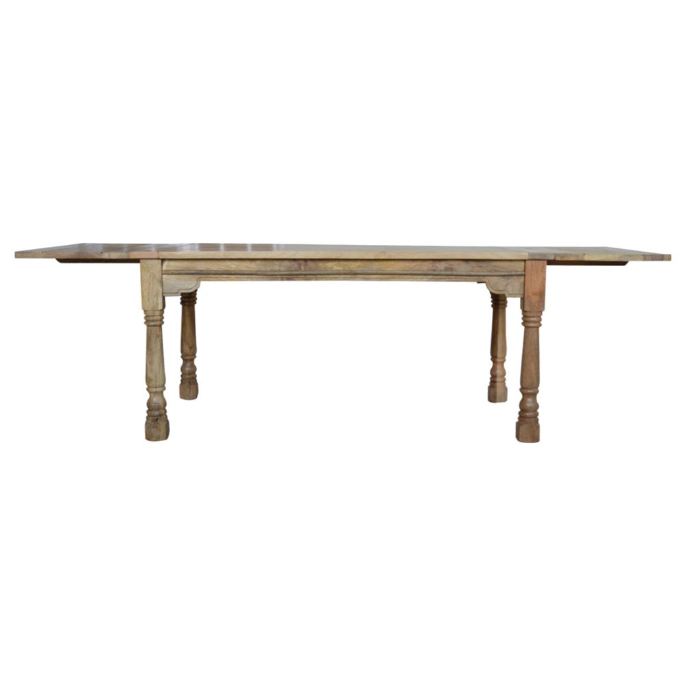 Brown Solid Wood Self-Storing Leaf Extendable Dining Table - 65-inch