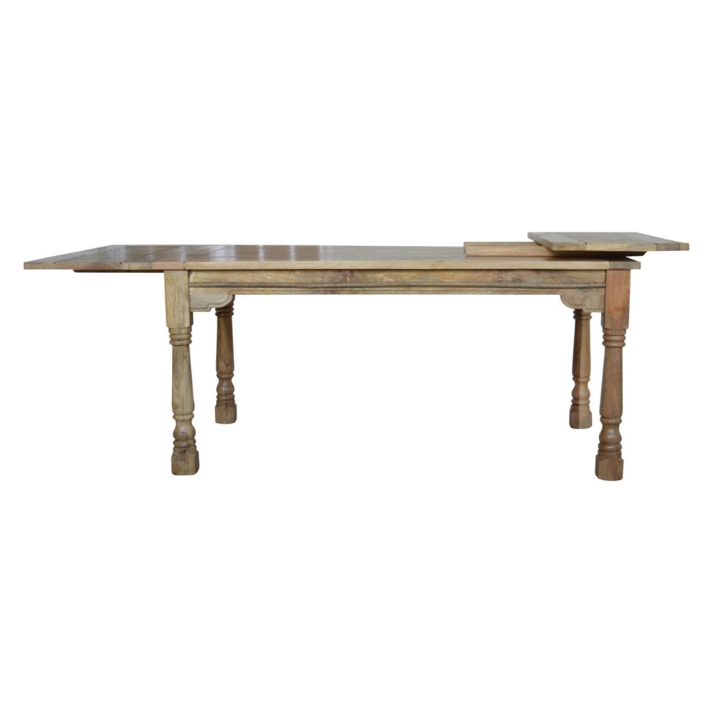 Brown Solid Wood Self-Storing Leaf Extendable Dining Table - 65-inch