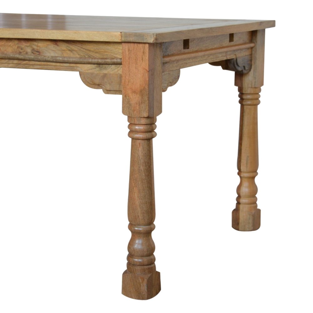 Brown Solid Wood Self-Storing Leaf Extendable Dining Table - 65-inch