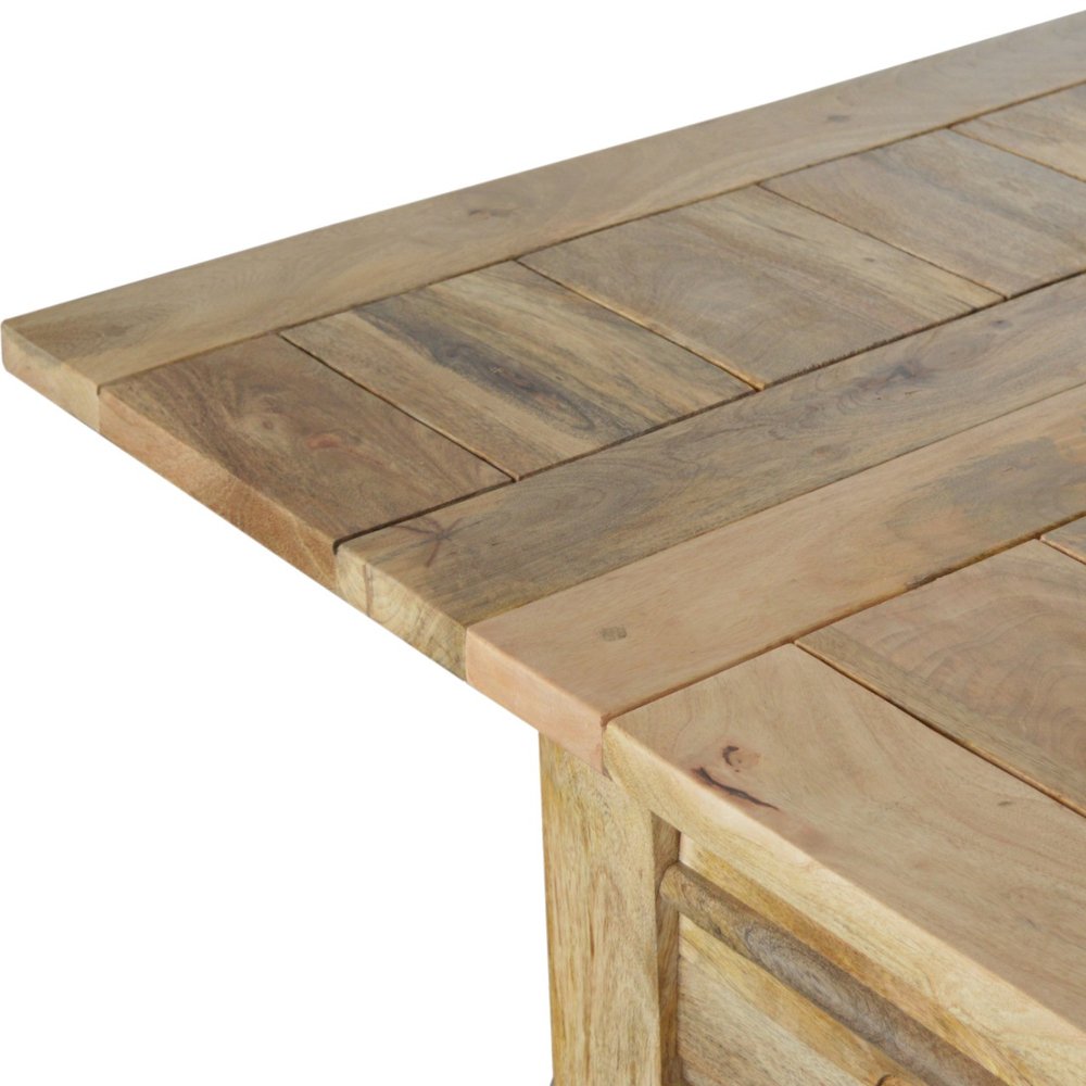 Brown Solid Wood Self-Storing Leaf Extendable Dining Table - 65-inch