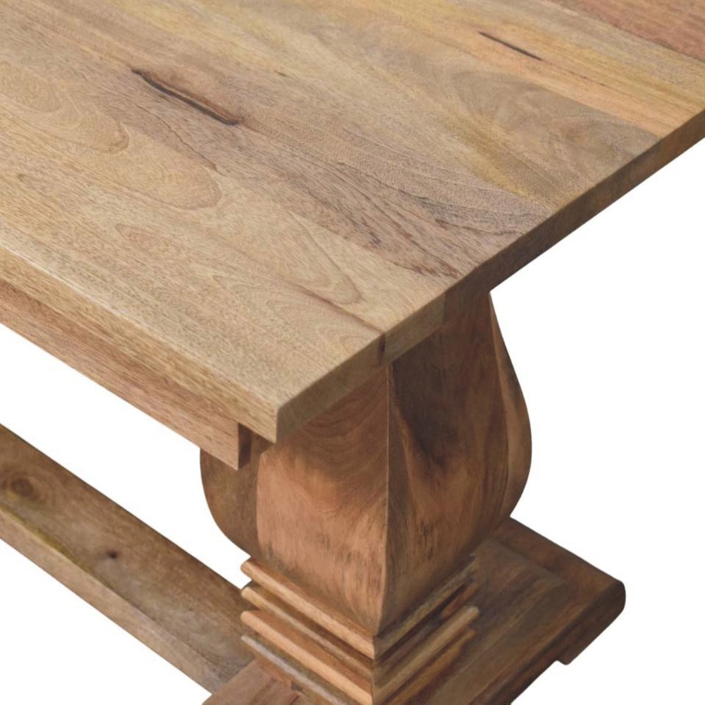 Brown Solid Wood Double Pedestal Base Dining Table - 71-inch