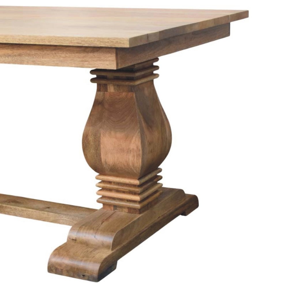 Brown Solid Wood Double Pedestal Base Dining Table - 71-inch
