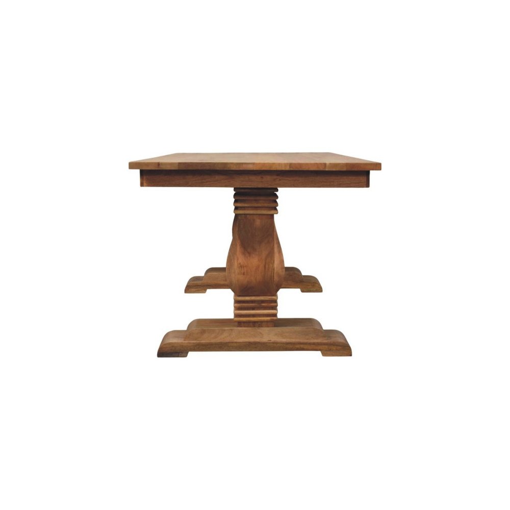 Brown Solid Wood Double Pedestal Base Dining Table - 71-inch