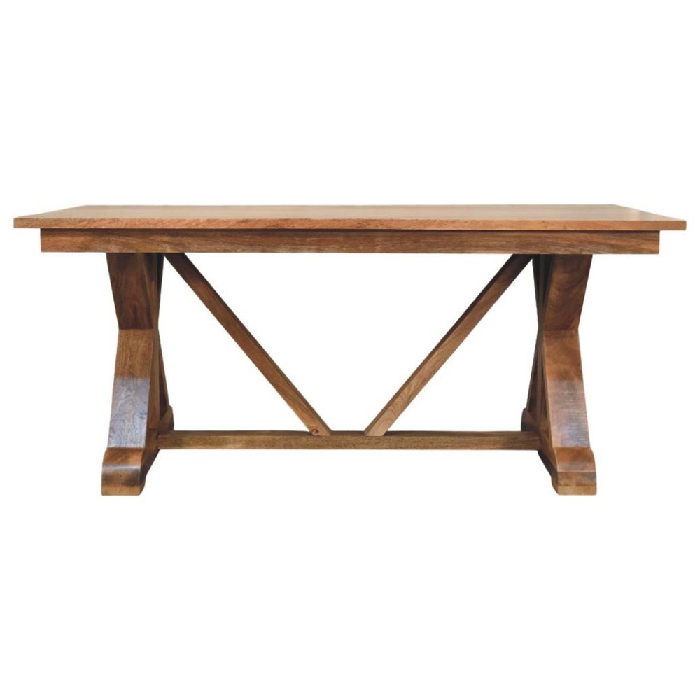 Brown Solid Wood Trestle Base Dining Table - 71-inch