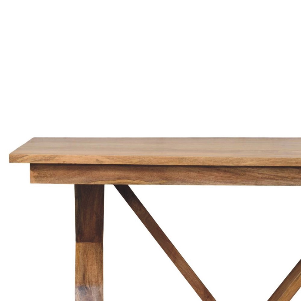 Brown Solid Wood Trestle Base Dining Table - 71-inch