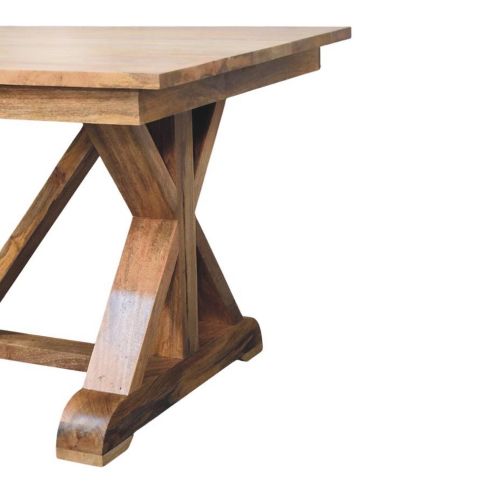 Brown Solid Wood Trestle Base Dining Table - 71-inch