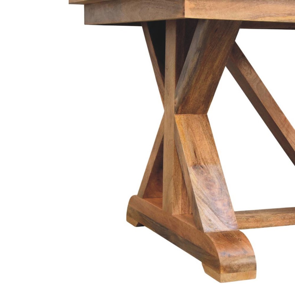 Brown Solid Wood Trestle Base Dining Table - 71-inch
