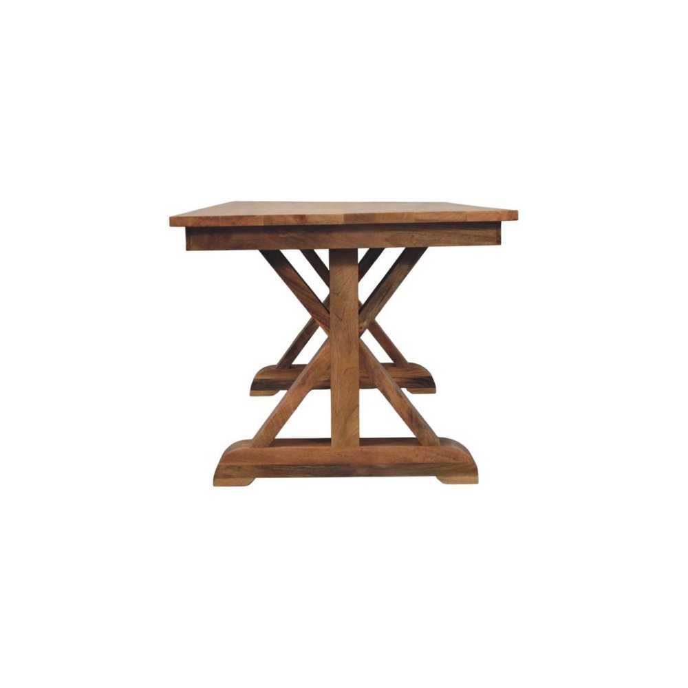 Brown Solid Wood Trestle Base Dining Table - 71-inch