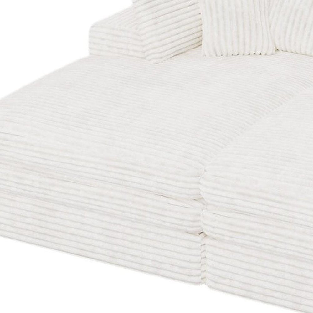 White Corduroy Sleeper Sofa - 79-inch