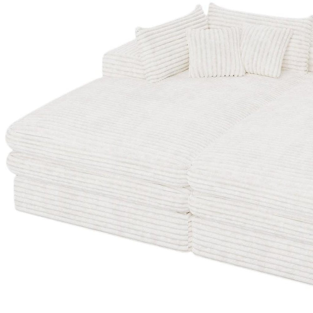 White Corduroy Sleeper Sofa - 79-inch