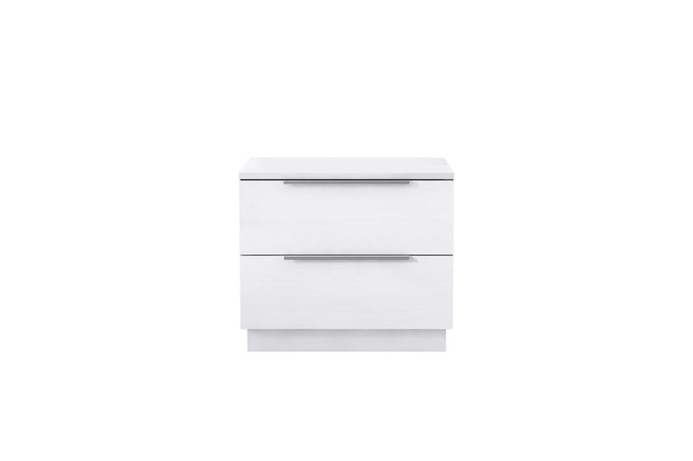 White Wood Two Drawer Nightstand - 20-inch