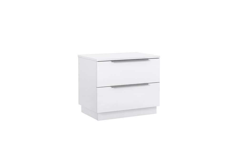 White Wood Two Drawer Nightstand - 20-inch