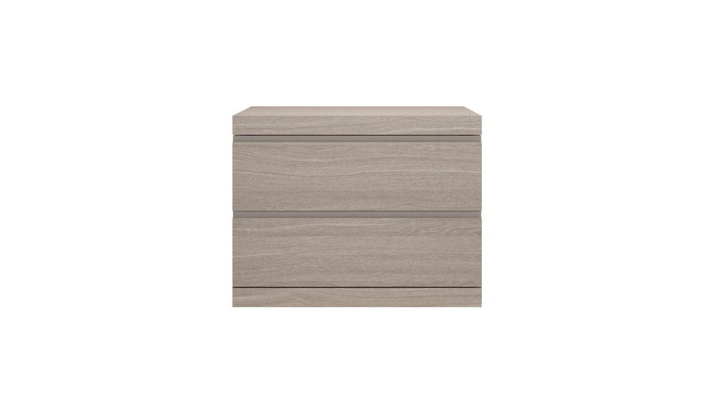 Beige Wood Two Drawer Nightstand - 18-inch