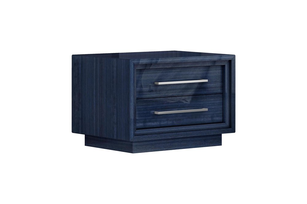 Sapphire Blue Wood Two Drawer Nightstand - 21-inch
