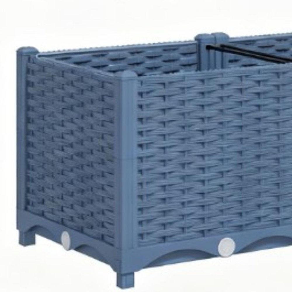 Blue Recycled Plastic Rectangular Planter Box - 15 X 47-inch