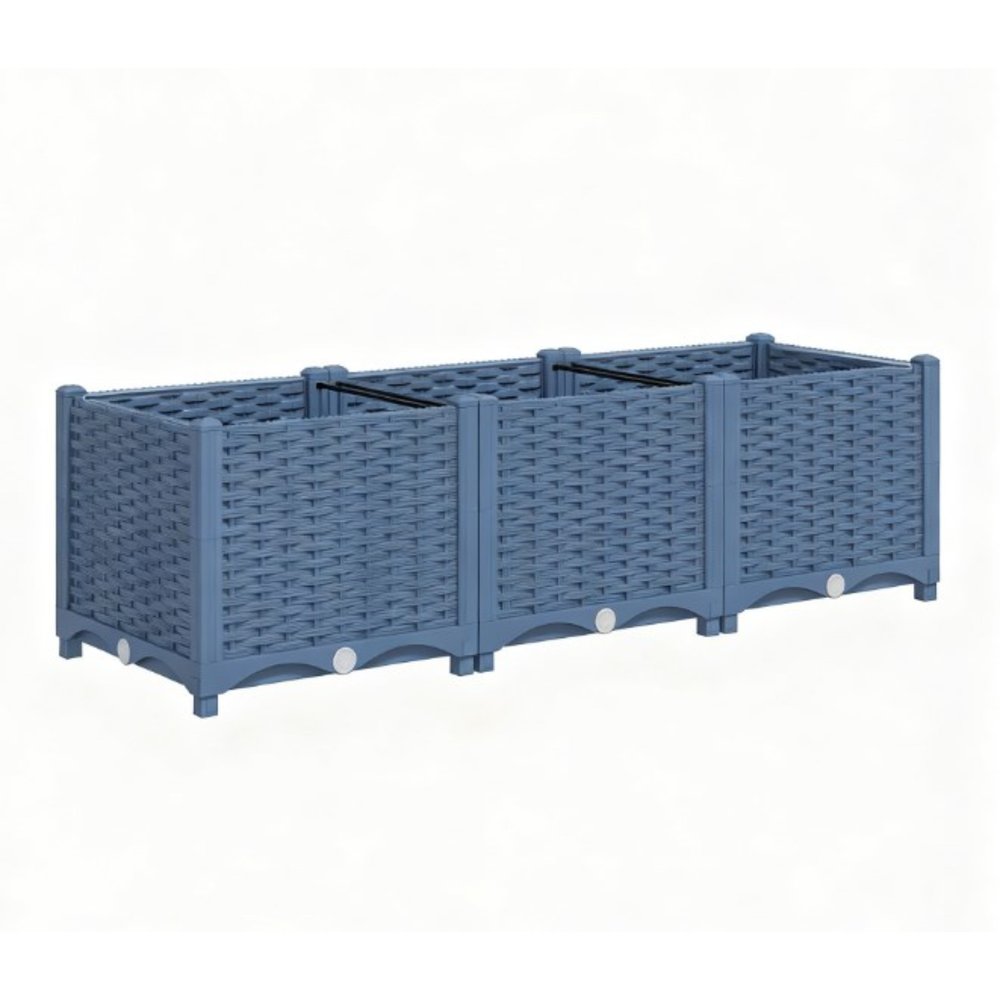 Blue Recycled Plastic Rectangular Planter Box - 15 X 47-inch