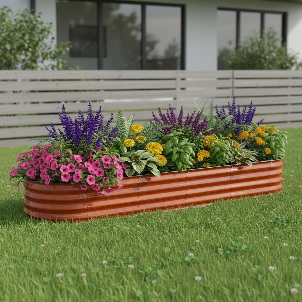 Brown Steel Rectangular Planter Box - 12 X 95-inch
