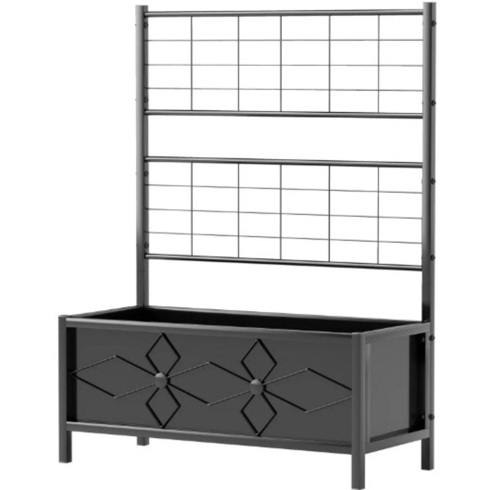 Black Steel Rectangular Planter Box - 47 X 35-inch