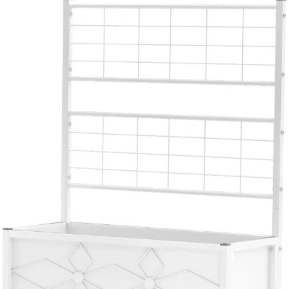 White Steel Rectangular Planter Box - 47 X 35-inch