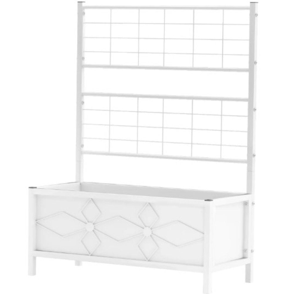 White Steel Rectangular Planter Box - 47 X 35-inch