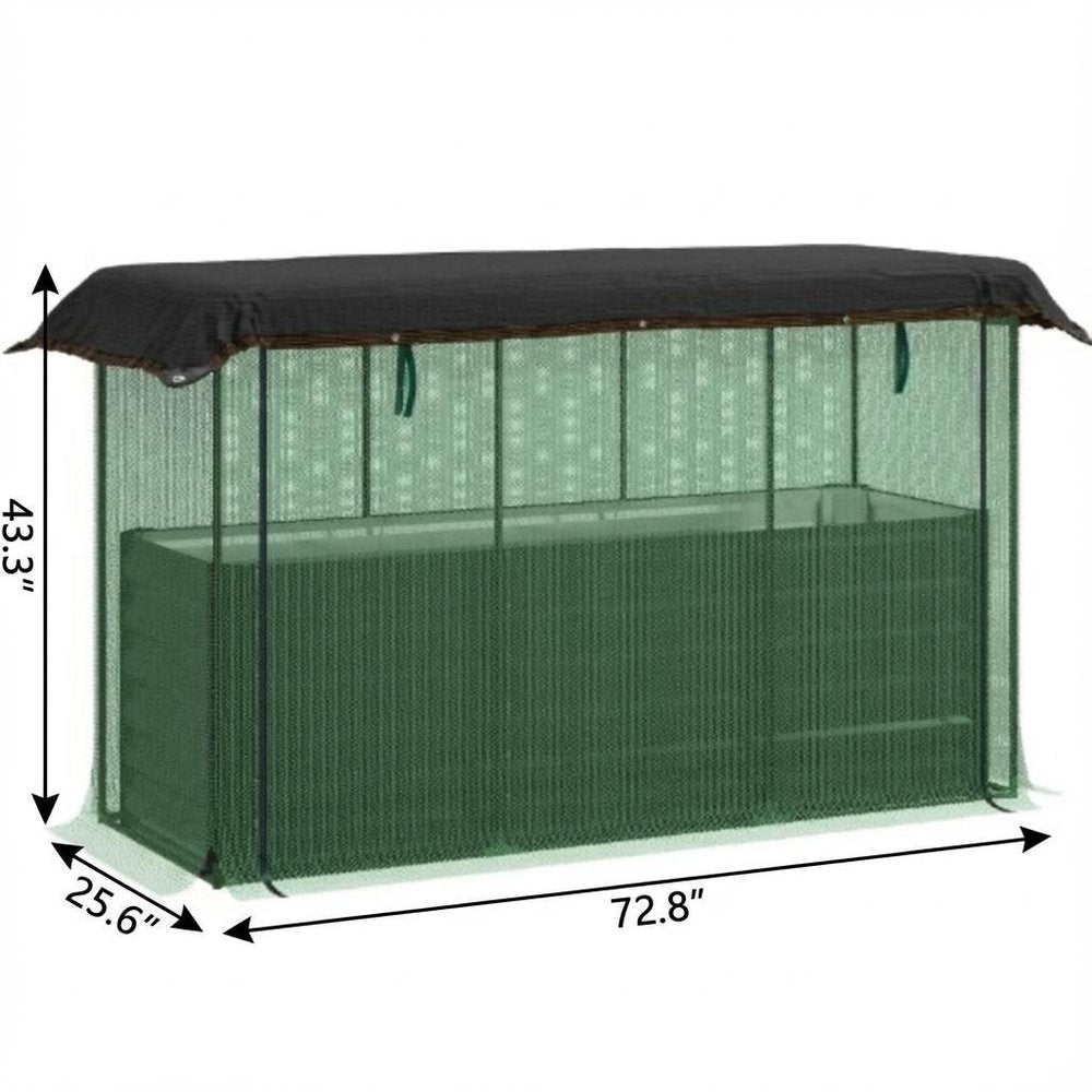 Green Steel Rectangular Planter Box - 43 X 73-inch