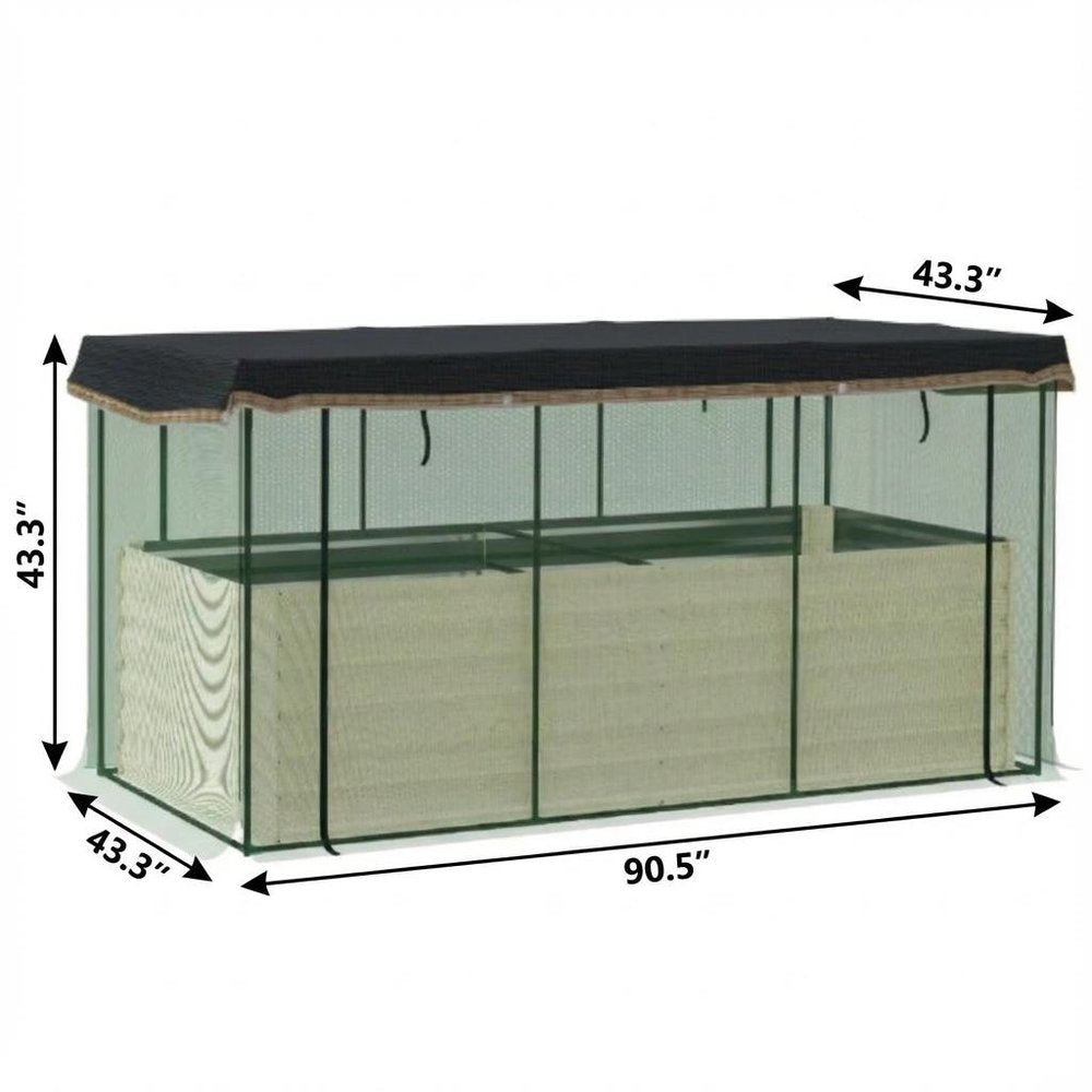 Beige Steel Rectangular Planter Box - 43 X 91-inch