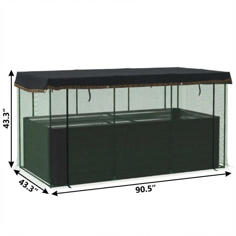 Green Steel Rectangular Planter Box - 43 X 91-inch