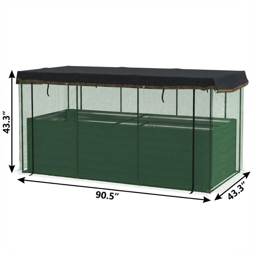 Green Steel Rectangular Planter Box - 43 X 91-inch