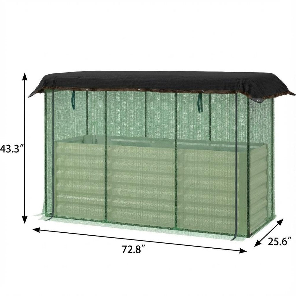 Beige Steel Rectangular Planter Box - 43 X 73-inch
