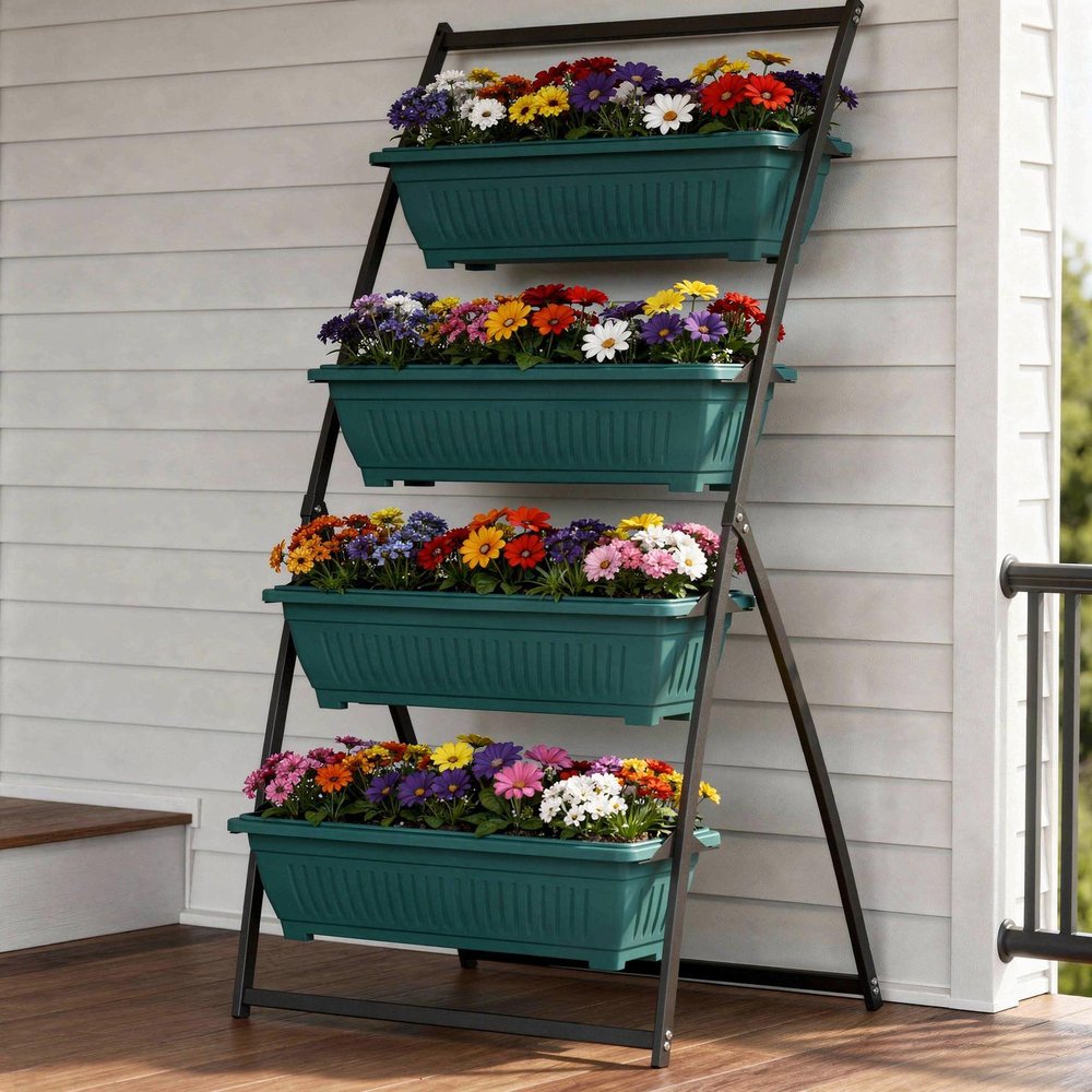 Green Recycled Plastic Rectangular Planter Box - 64 X 30-inch