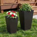 Set of Two Black Magnesium Oxide Rectangular Planter Box